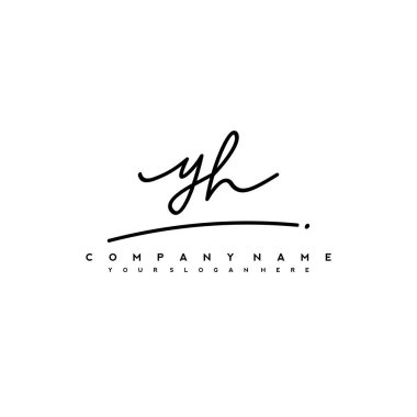 YH Initial letter handwriting and signature logo. A concept handwriting initial logo with template element clipart