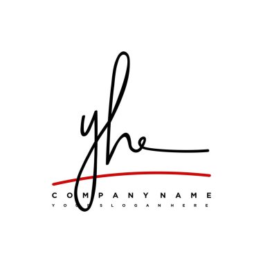 YH Initial letter handwriting and signature logo. A concept handwriting initial logo with template element clipart