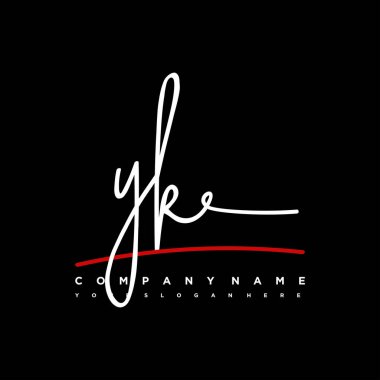 YK Initial letter handwriting and signature logo. A concept handwriting initial logo with template element clipart