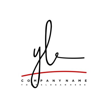 YL Initial letter handwriting and signature logo. A concept handwriting initial logo with template element clipart