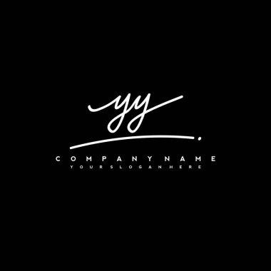 YY Initial letter handwriting and signature logo. A concept handwriting initial logo with template element clipart