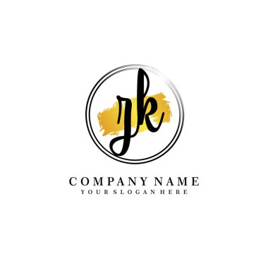 ZK Beauty vector initial logo, handwriting logo of initial signature, wedding, fashion clipart