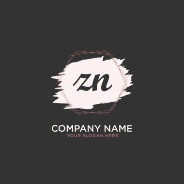 letter ZN elegan handwriting vector illustration clipart