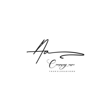 AA initial letter handwriting and signature logo clipart