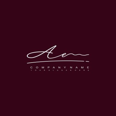 AE initial handwriting logo template vector. signature logo concept clipart