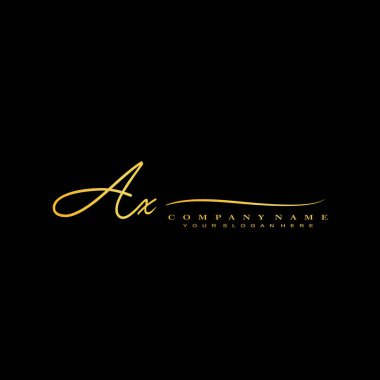 AX initial letter handwriting and signature logo clipart