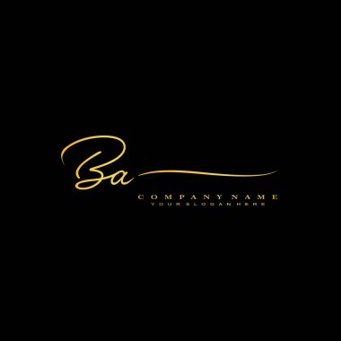 BA ilk harf el yazısı ve imza logosu