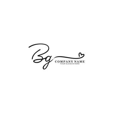 BGG initial handwriting logo template vector. signature logo concept clipart