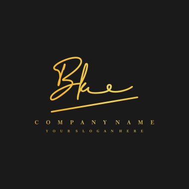 BK initial handwriting logo template vector. signature logo concept clipart