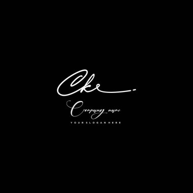 CK initial handwriting logo template vector. signature logo concept clipart