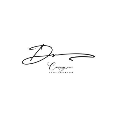 DR initial letter handwriting and signature logo clipart