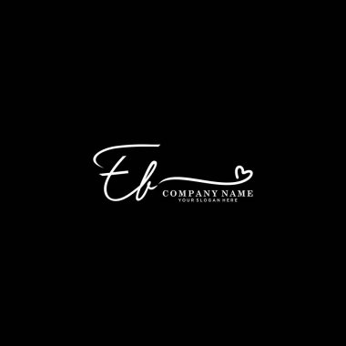 EB initial handwriting logo template vector. signature logo concept clipart