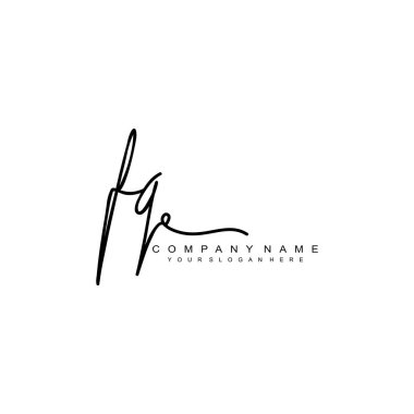 FQ initial letter handwriting and signature logo clipart