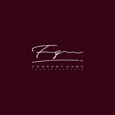 FQ initial handwriting logo template vector. signature logo concept clipart