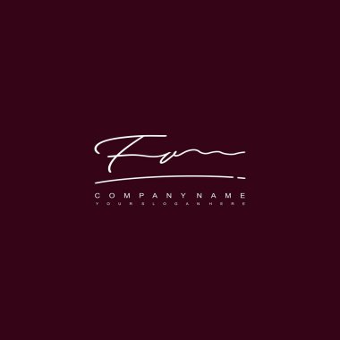 FV initial handwriting logo template vector. signature logo concept clipart