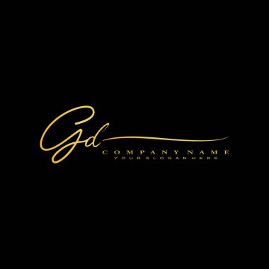 GD initial letter handwriting and signature logo clipart