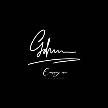 GD initial letter handwriting and signature logo clipart