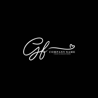 GF initial handwriting logo template vector. signature logo concept clipart