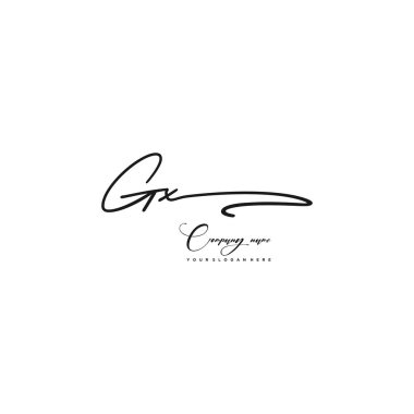 GX initial letter handwriting and signature logo clipart