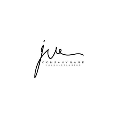 JV initial letter handwriting and signature logo clipart