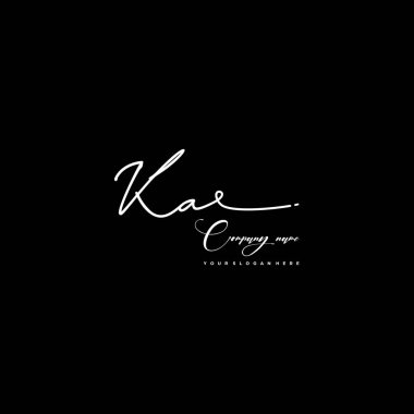 KA initial handwriting logo template vector. signature logo concept clipart