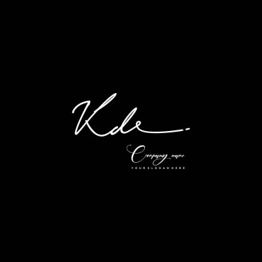 KD initial handwriting logo template vector. signature logo concept clipart