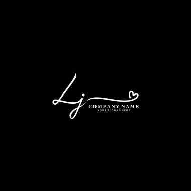 LJ initial handwriting logo template vector. signature logo concept clipart