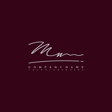 MN initial handwriting logo template vector. signature logo concept clipart