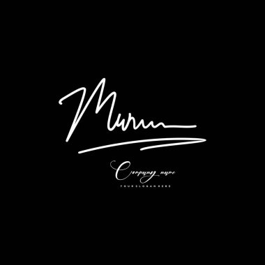 MW initial letter handwriting and signature logo clipart