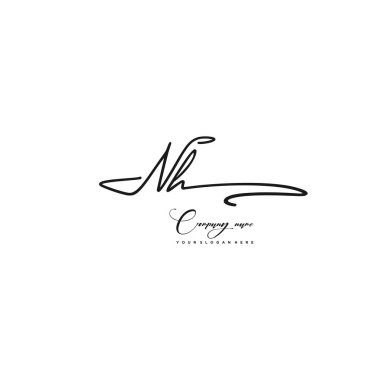 NH initial letter handwriting and signature logo clipart