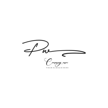PW ilk harf el yazısı ve imza logosu