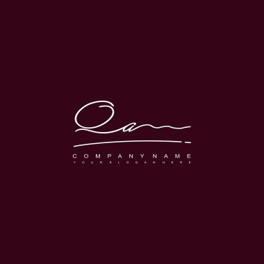 İlk el yazısı logo şablonu vektörü. imza logosu kavramı