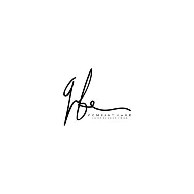 QB initial letter handwriting and signature logo clipart