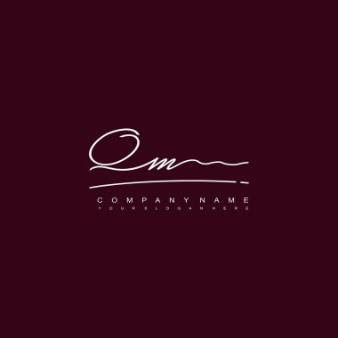 QM initial handwriting logo template vector. signature logo concept clipart