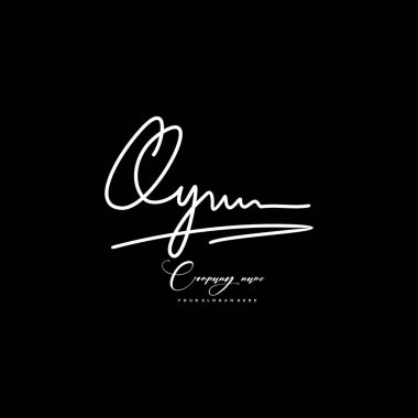 QY initial letter handwriting and signature logo clipart