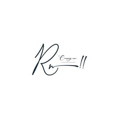 RN letter calligraphic Minimal monogram emblem style vector logo clipart