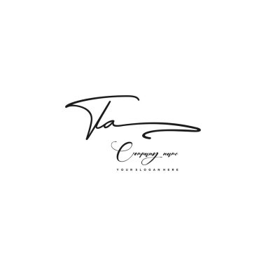 TA initial letter handwriting and signature logo clipart