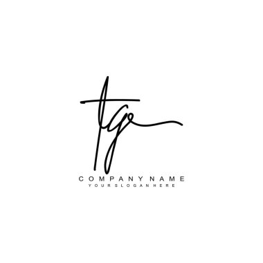 TG initial letter handwriting and signature logo clipart