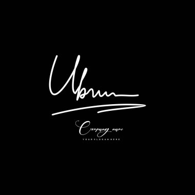 UB initial letter handwriting and signature logo clipart