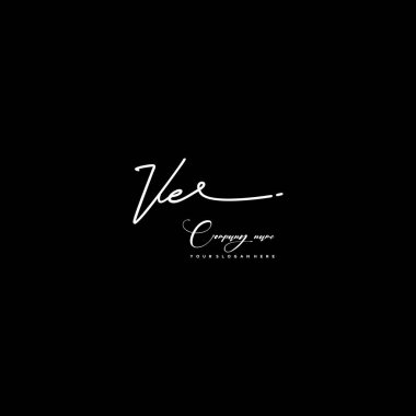 VE initial handwriting logo template vector. signature logo concept clipart