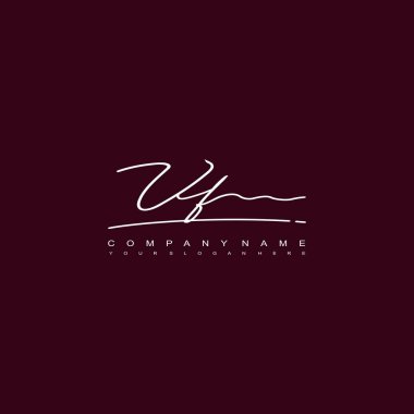 VF initial handwriting logo template vector. signature logo concept clipart