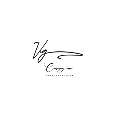 VG ilk harf el yazısı ve imza logosu