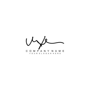 VX initial letter handwriting and signature logo clipart