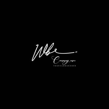 WB ilk el yazısı logo şablonu vektörü. imza logosu kavramı