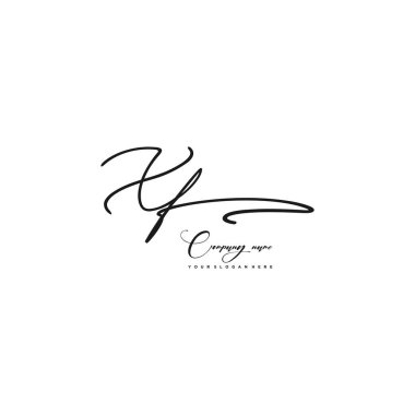 XF initial letter handwriting and signature logo clipart