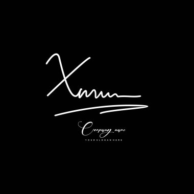 XN initial letter handwriting and signature logo clipart