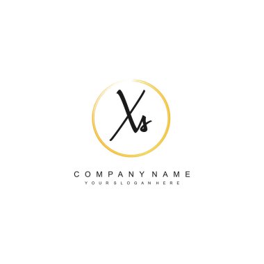 XS harfi kaligrafik asgari monogram biçim vektör logosu