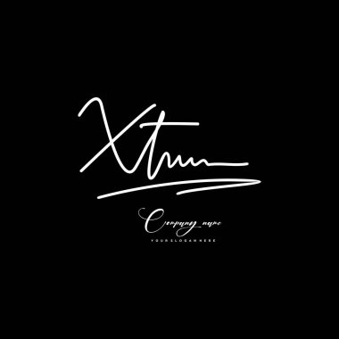 XT initial letter handwriting and signature logo clipart