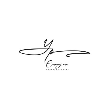 YP initial letter handwriting and signature logo clipart