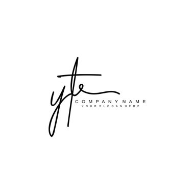 YT initial letter handwriting and signature logo clipart